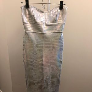 Silver BCBGMAXAZRIA Dress